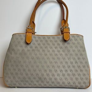 VTG Dooney & Bourke tote bag, beige and brown leather